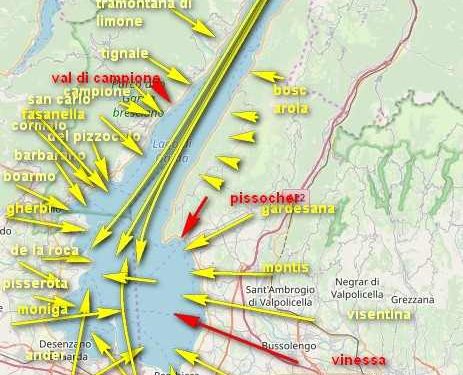 I PRINCIPALI VENTI DEL LAGO