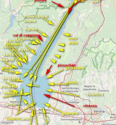 I PRINCIPALI VENTI DEL LAGO