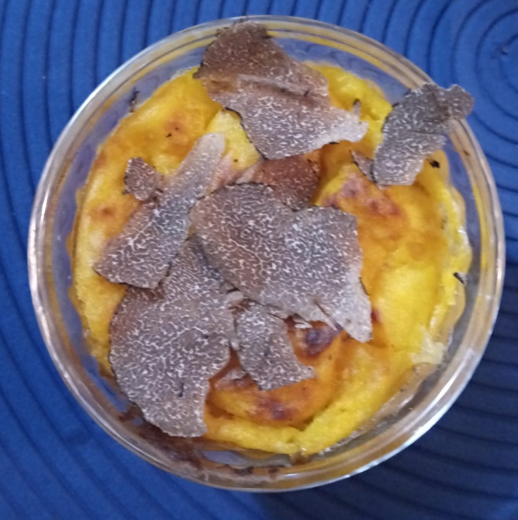 flan di zucca al tartufo